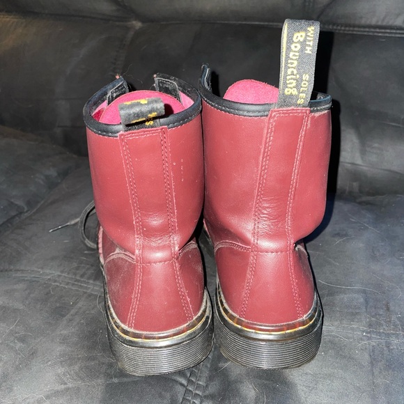 Maroon Doc Martin Platform Combat Boots Size 7 LADIES Size 6 MENS UNISEX - Picture 8 of 16